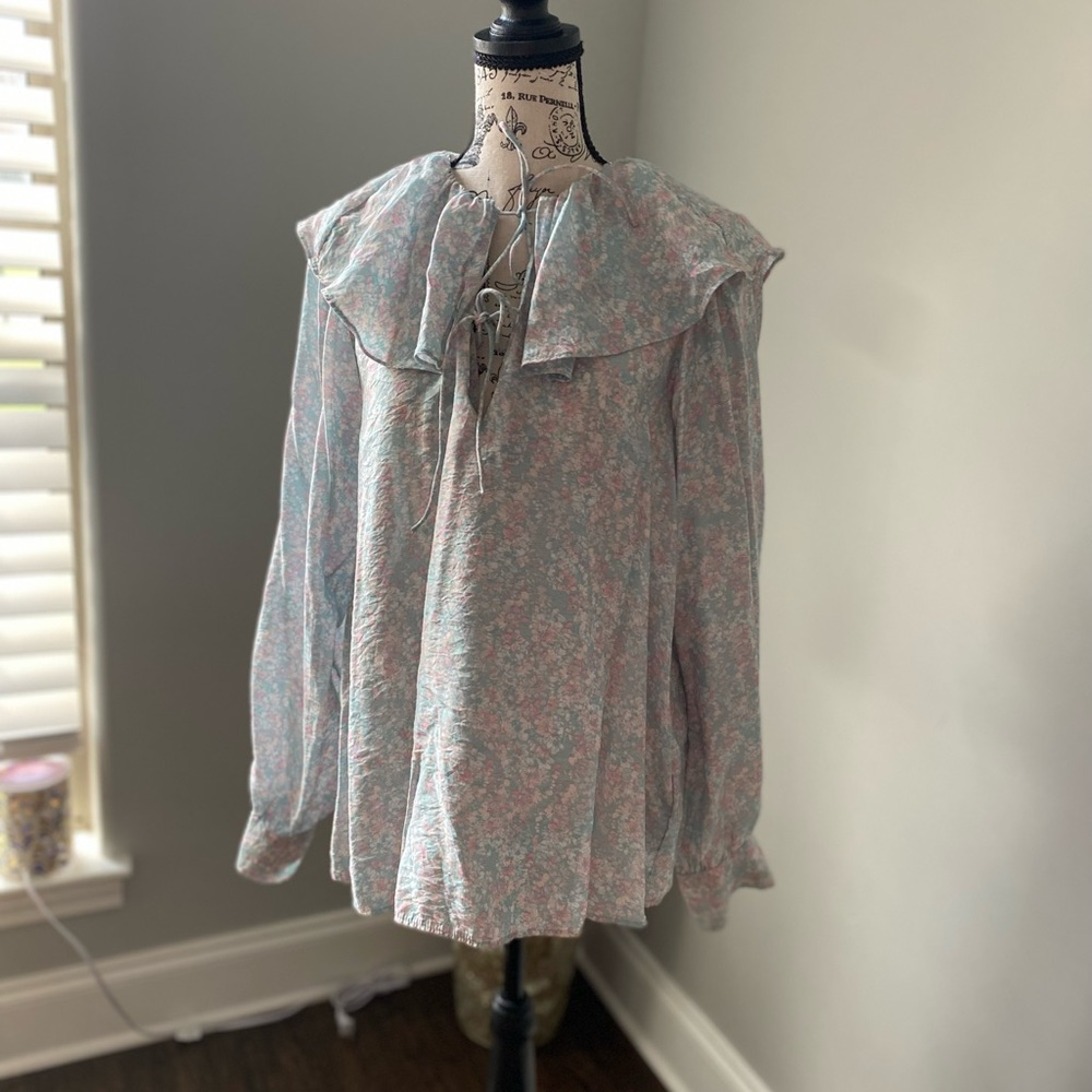 Shawl Collar Multi-color top
